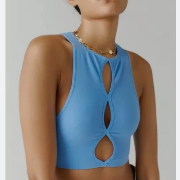 NWT* UO out from under violetta seamless cutout bra top blue - Picture 2 of 8